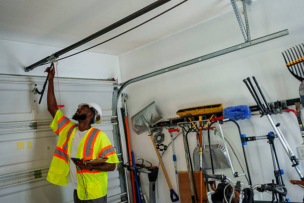 Professional Garage Door Panel Replacement technician working in New Hope, MN